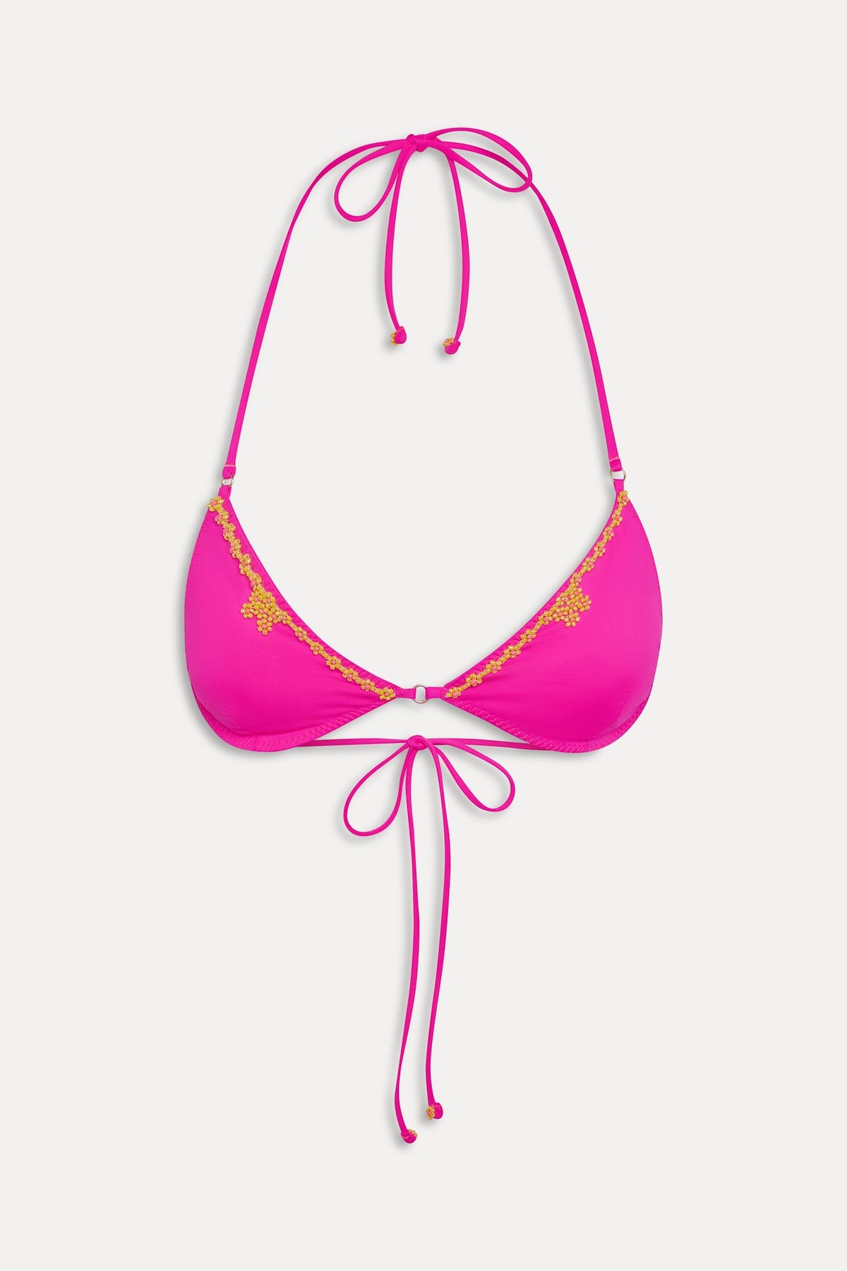 Amore Beaded Halter Bikini Top - Sea Star Pink | Frankies Bikinis