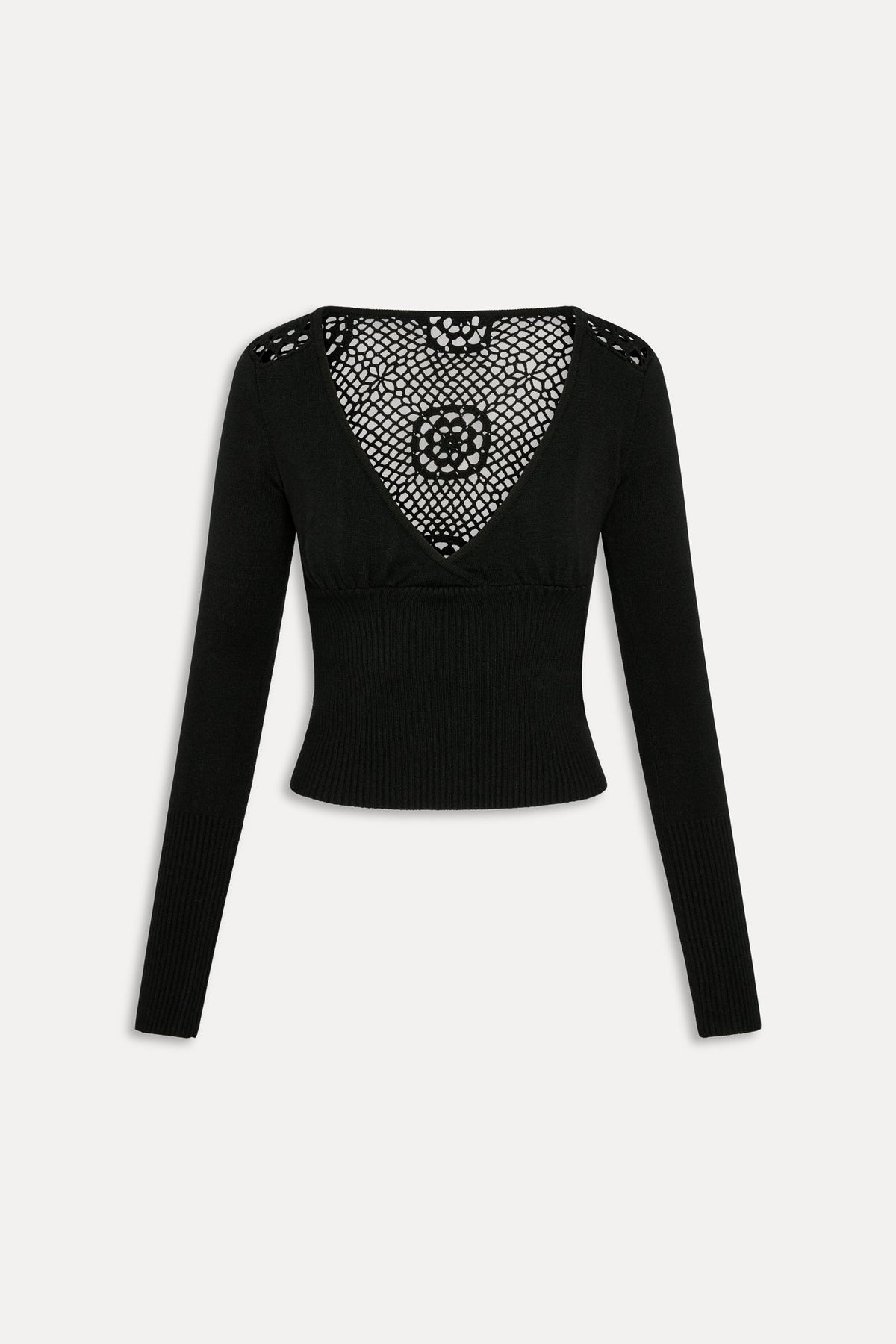 Arlo Crochet Knit Sweater - Black | Frankies Bikinis