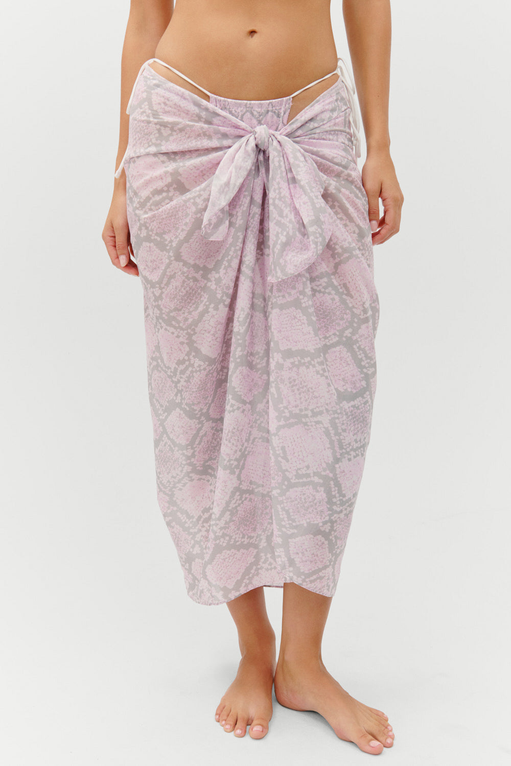 Alessia Cotton Sarong - Pink Python | Frankies Bikinis