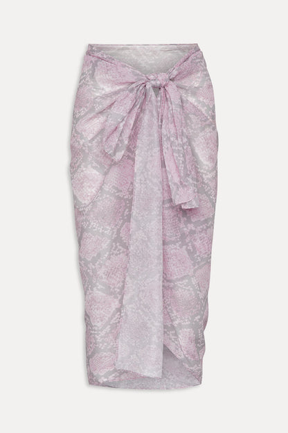 Alessia Cotton Sarong - Pink Python | Frankies Bikinis