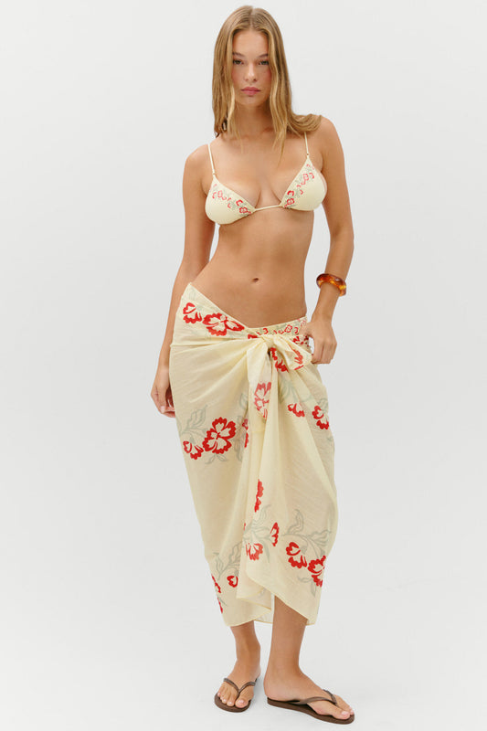 Alessia Cotton Sarong - Hibiscus Beach | Frankies Bikinis