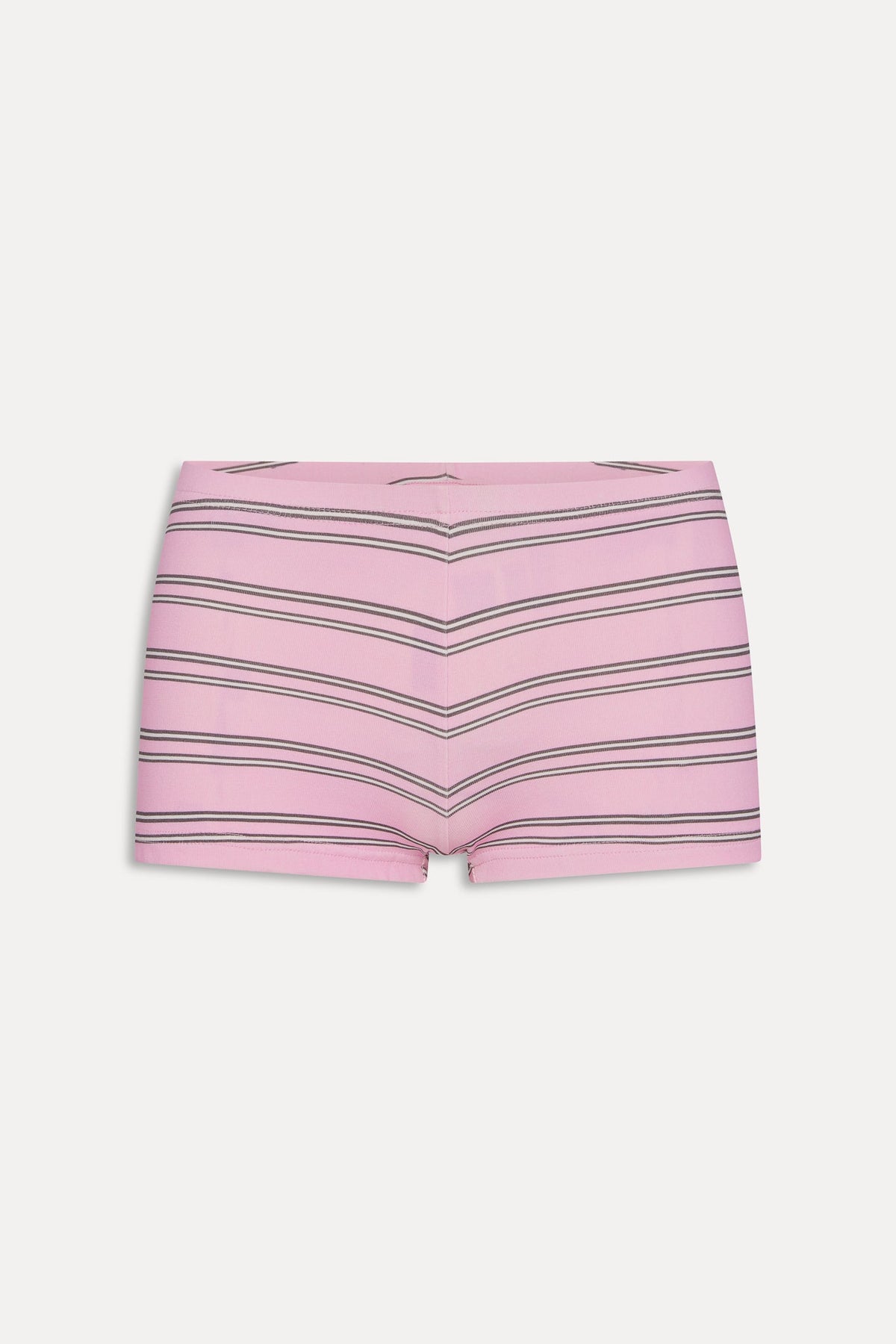 Paulina Cotton Booty Shorts - Pink Stripe | Frankies Bikinis