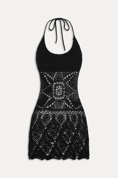 x JENNIE Gabriella Crochet Coverup - Black | Frankies Bikinis