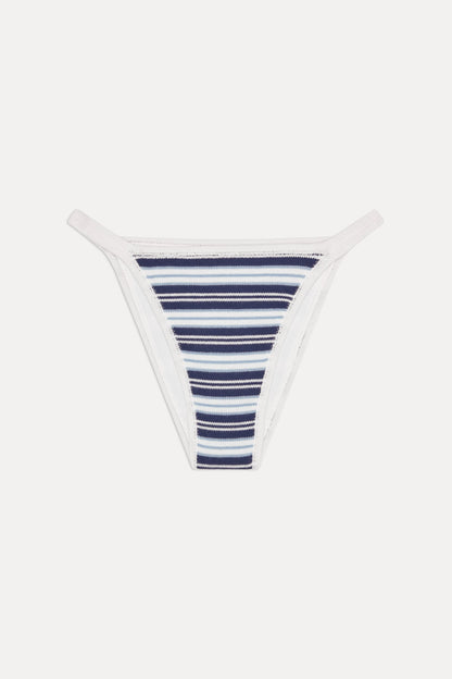 x JENNIE Tide Knit Bikini Bottom - Arctic Stripe | Frankies Bikinis