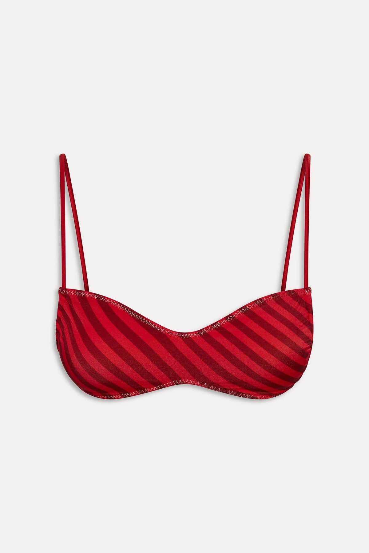 x JENNIE Magnolia Satin Bikini Top - Spring Stripe | Frankies Bikinis