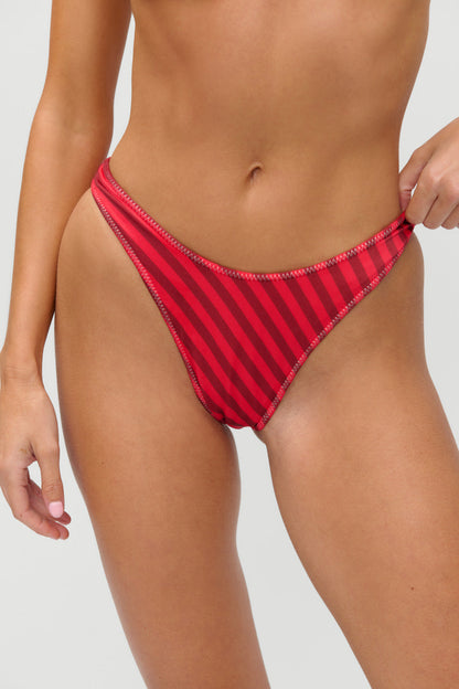 x JENNIE Dove Satin Bikini Bottom - Spring Stripe | Frankies Bikinis