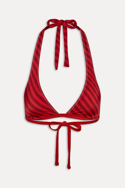 x JENNIE Frank Satin Bikini Top - Spring Stripe | Frankies Bikinis