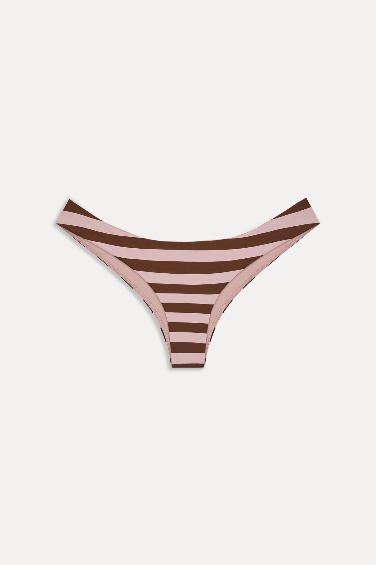 Marina Cheeky Striped Bikini Bottom - Strawberry Chocolate | Frankies Bikinis