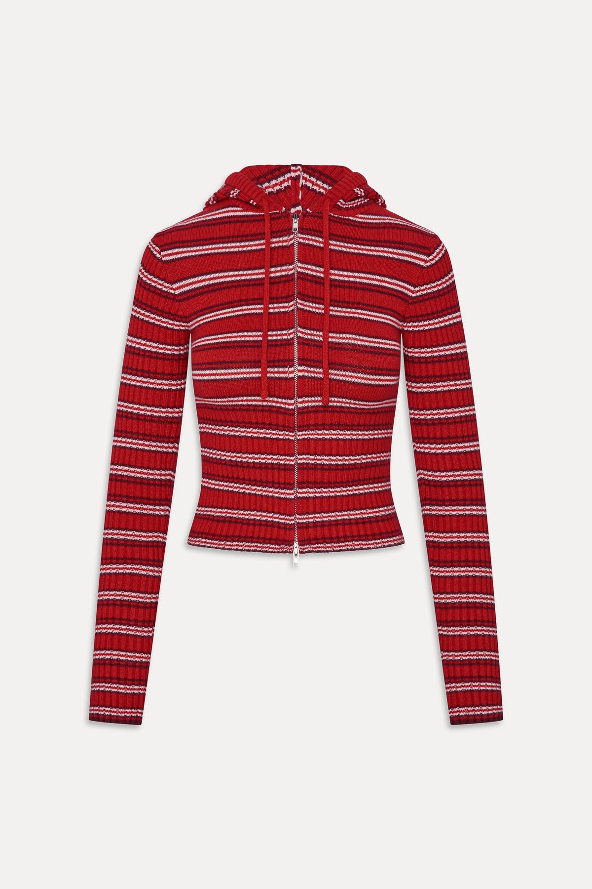 Heritage Zip Up Knit Hoodie - Strawberry Stripe | Frankies Bikinis