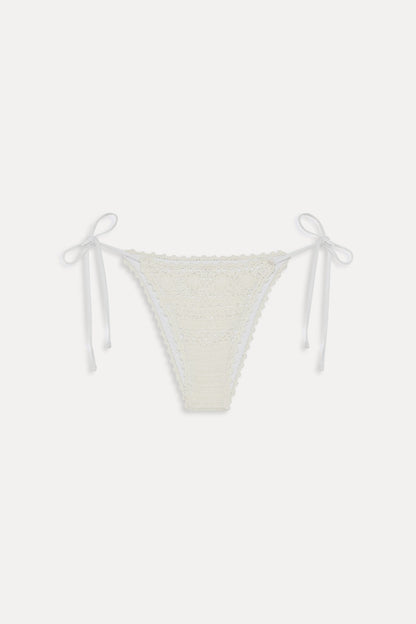 x JENNIE Mackenzie Crochet Bikini Bottom - Ivory Crochet | Frankies Bikinis