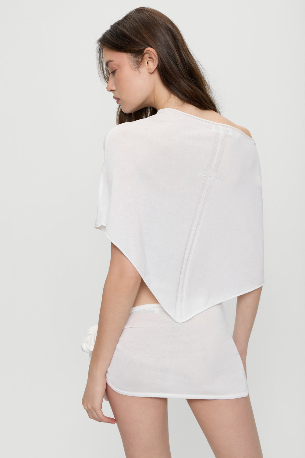 Scout Knit Poncho - White Hibiscus | Frankies Bikinis