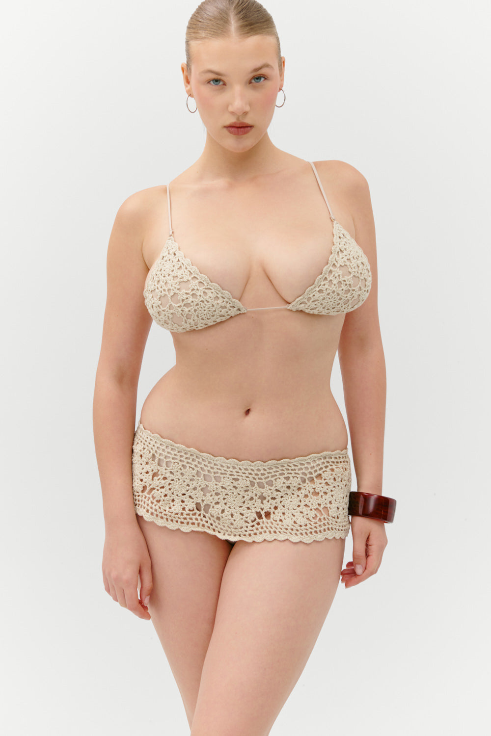 Shelly Crochet Shine Swim Skirt - Birthday Suit | Frankies Bikinis