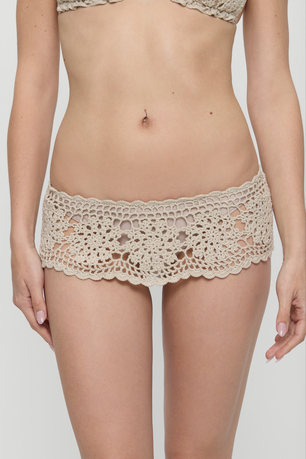 Shelly Crochet Shine Swim Skirt - Birthday Suit | Frankies Bikinis