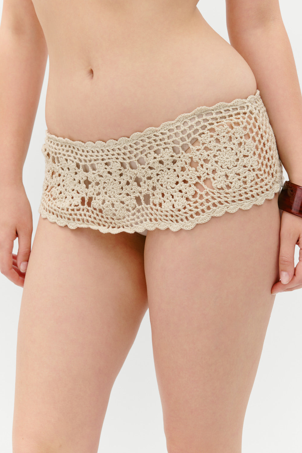 Shelly Crochet Shine Swim Skirt - Birthday Suit | Frankies Bikinis