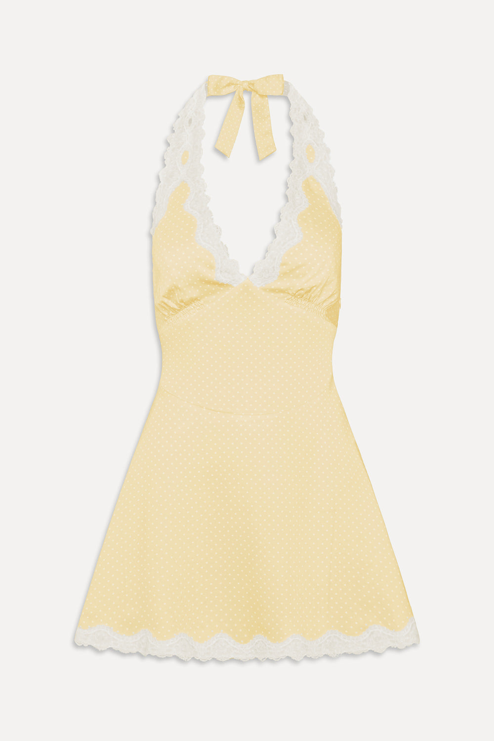 Audrey Satin Mini Dress - Whipped Butter Dottie | Frankies Bikinis
