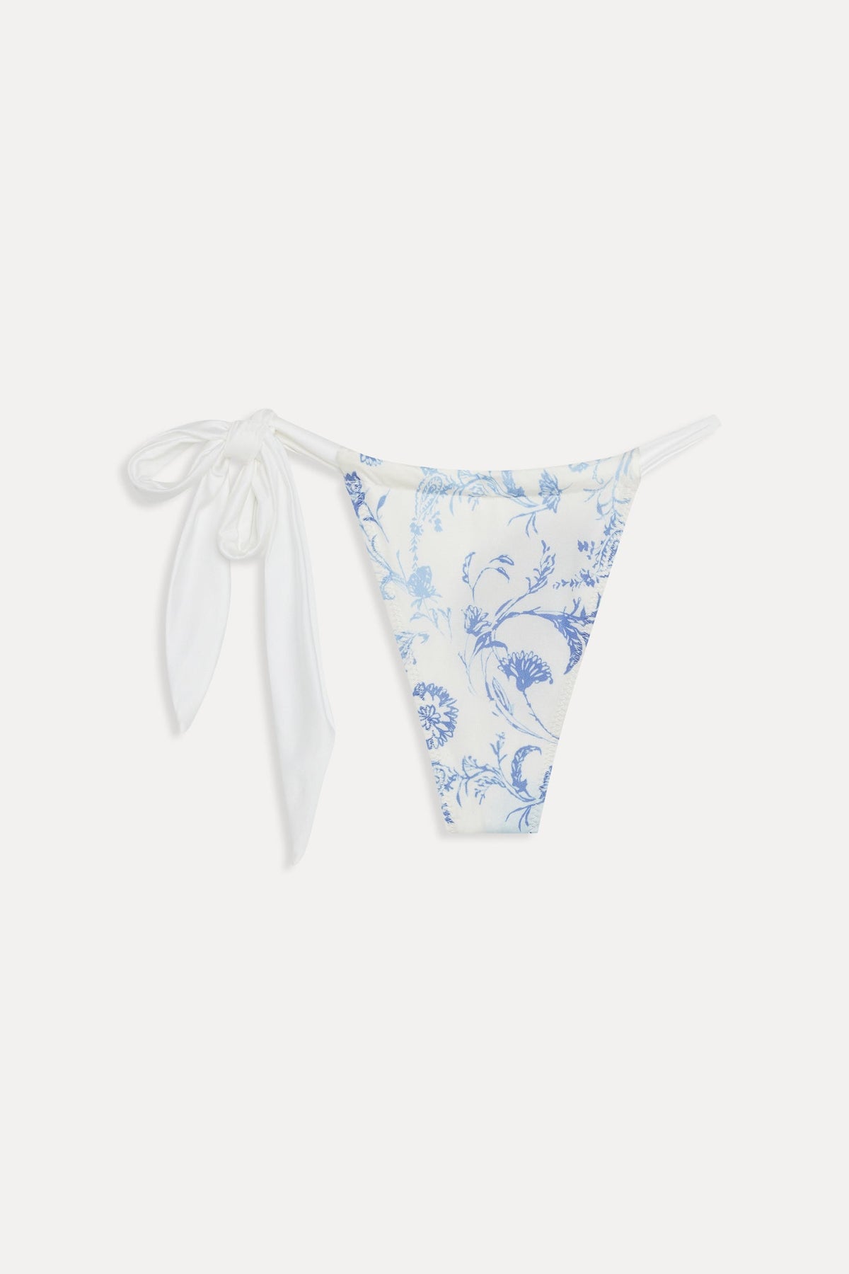 Kealy Satin Cheeky Bikini Bottom - Fleur de Bleu | Frankies Bikinis