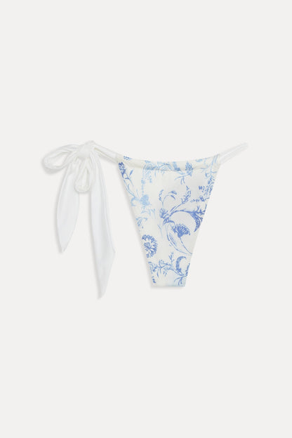 Kealy Satin Cheeky Bikini Bottom - Fleur de Bleu | Frankies Bikinis