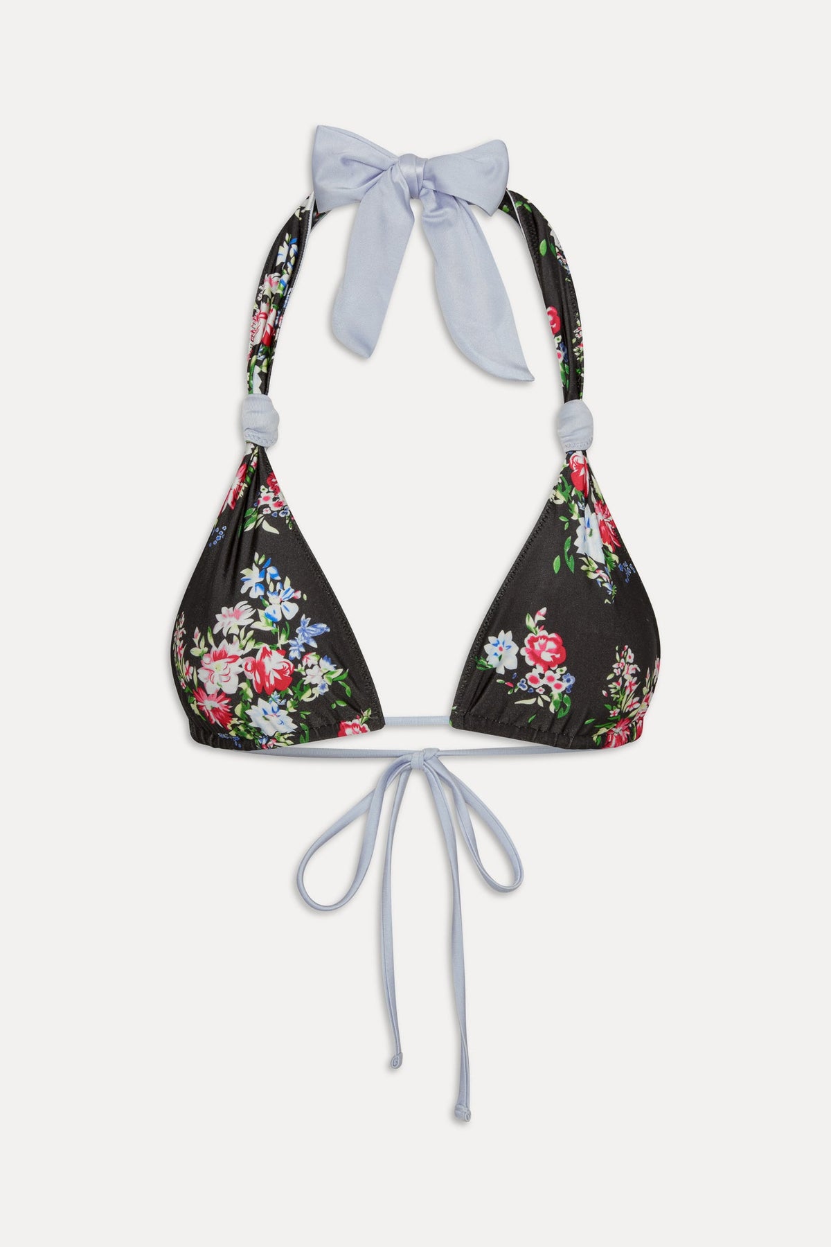Kealy Reversible Satin Bikini Top - Bouquet | Frankies Bikinis