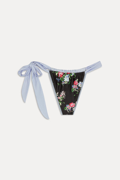 Kealy Reversible Satin Bikini Bottom - Bouquet | Frankies Bikinis