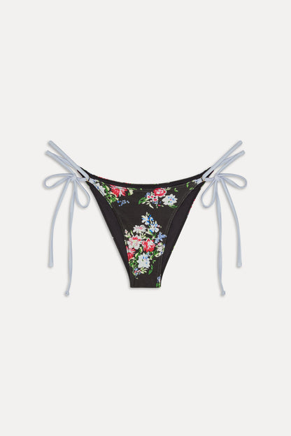 Mackenzie Satin Cheeky Bikini Bottom - Bouquet | Frankies Bikinis