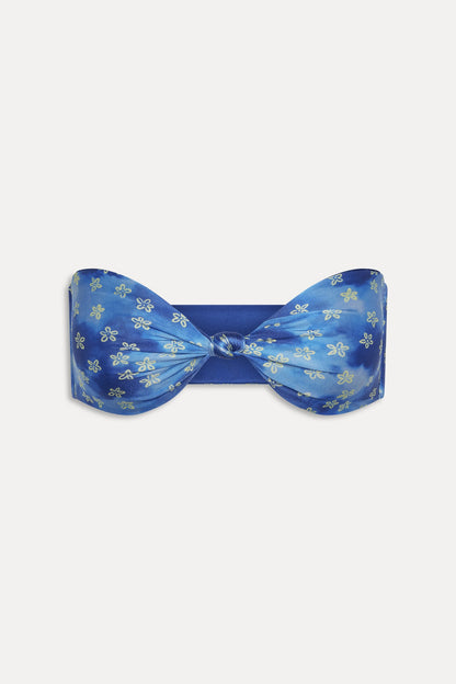 Gigi Satin Bandeau Bikini Top - Cosmic Bloom | Frankies Bikinis