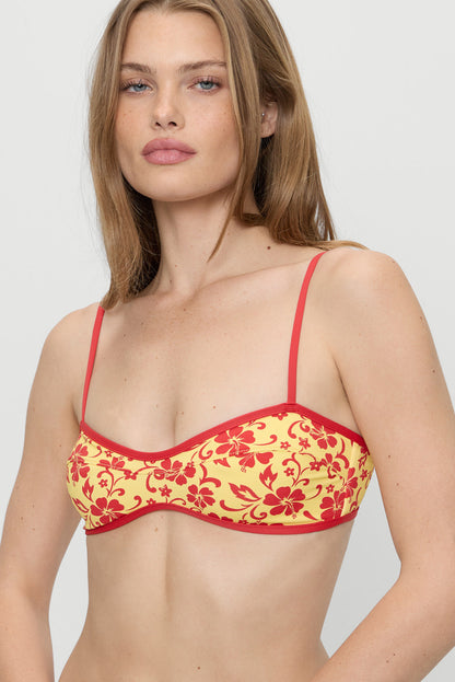 Lane Skimpy Bandeau Bikini Top - Favorite Flower | Frankies Bikinis