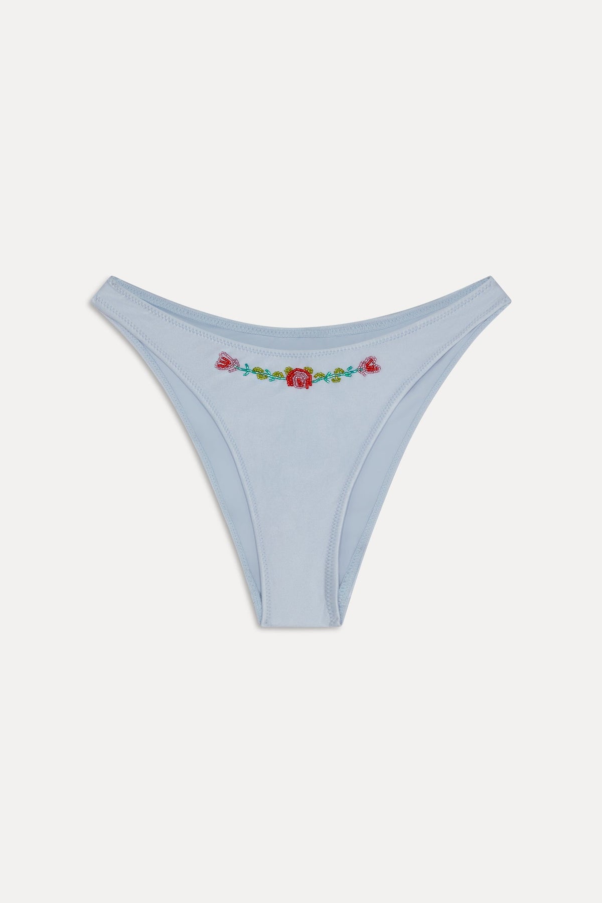 Dove Beaded Satin Bikini Bottom - Frosting | Frankies Bikinis