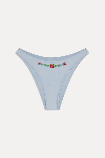Dove Beaded Satin Bikini Bottom - Frosting | Frankies Bikinis