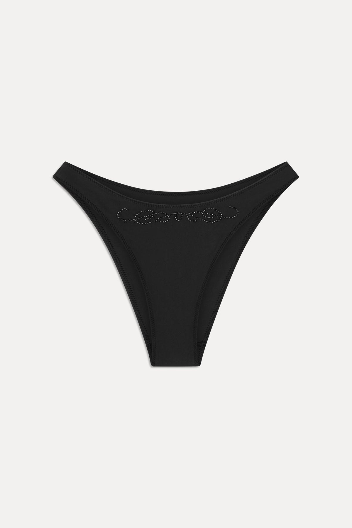 x JENNIE Dove Beaded Bikini Bottom - Black | Frankies Bikinis