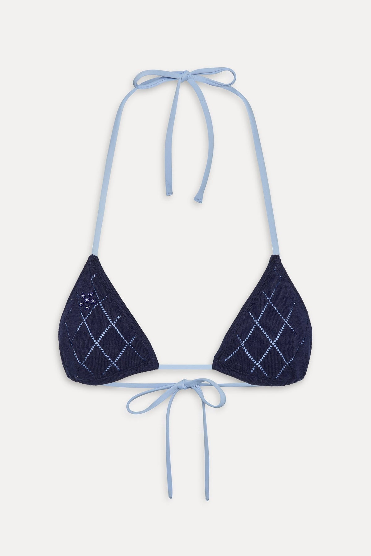 Nick Triangle Halter Bikini Top - Diamond Stitch | Frankies Bikinis