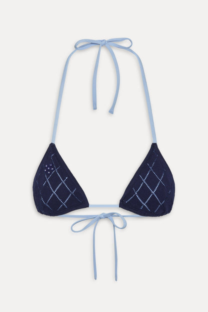 Nick Triangle Halter Bikini Top - Diamond Stitch | Frankies Bikinis