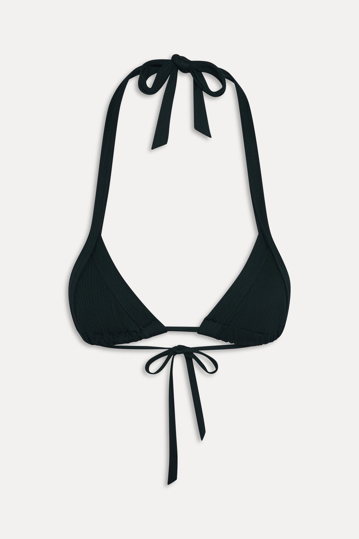 Taite Ribbed Triangle Bikini Top - Black | Frankies Bikinis