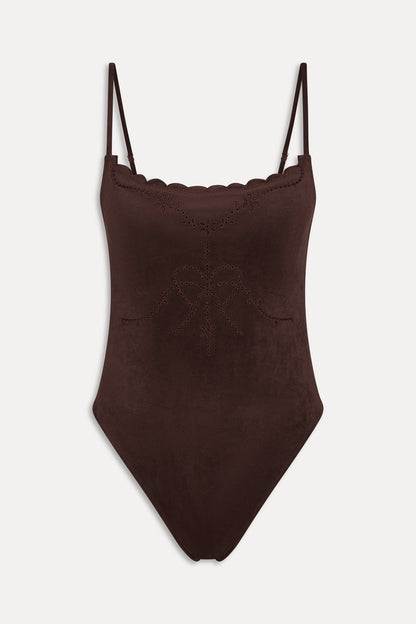 Juliet Cheeky One Piece Swimsuit - Desert Suede | Frankies Bikinis