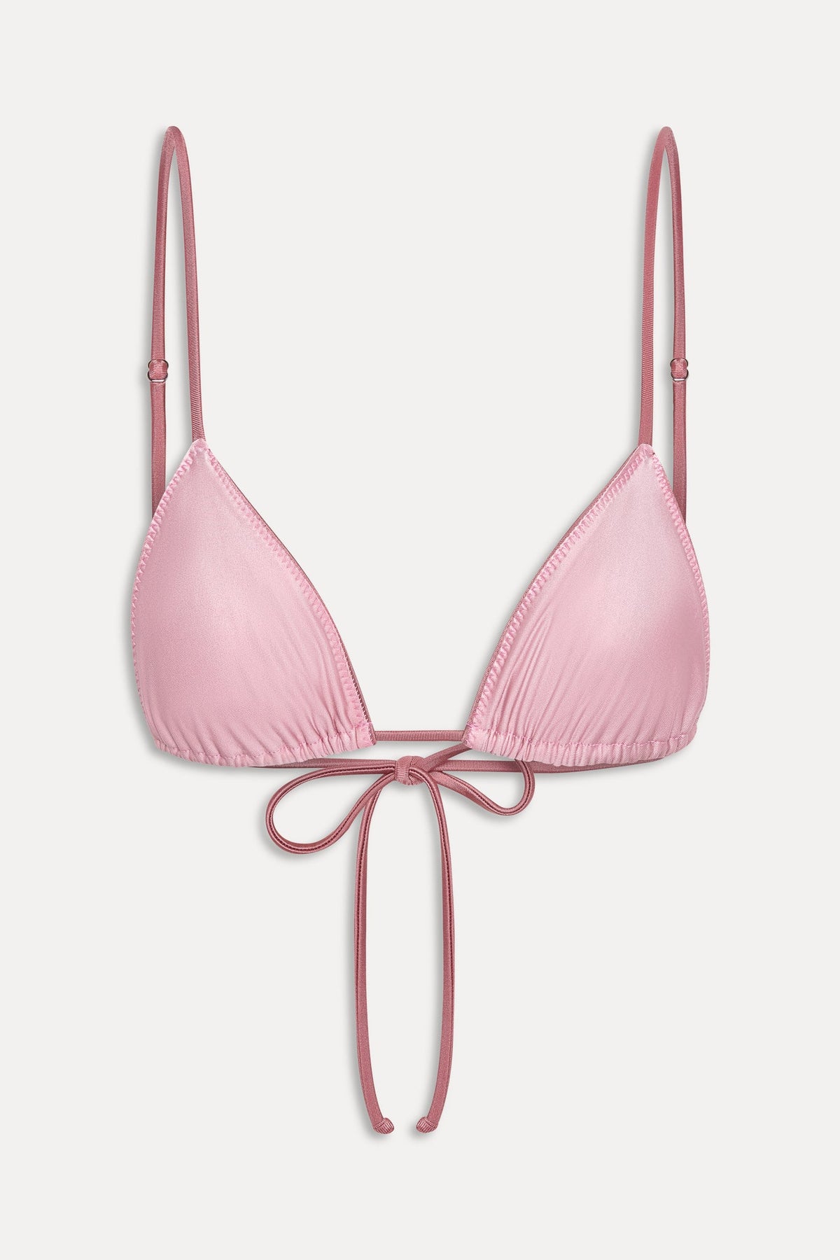 Elena Satin Micro Bikini Top - Sunset Pink | Frankies Bikinis