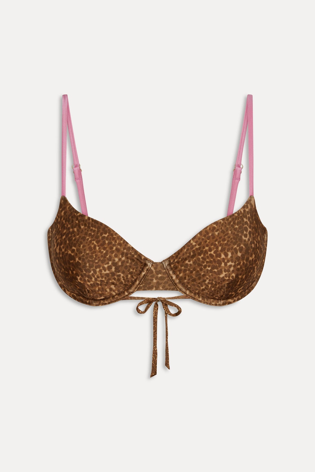 Ireland Satin Underwire Bikini Top - Vintage Cheetah | Frankies Bikinis