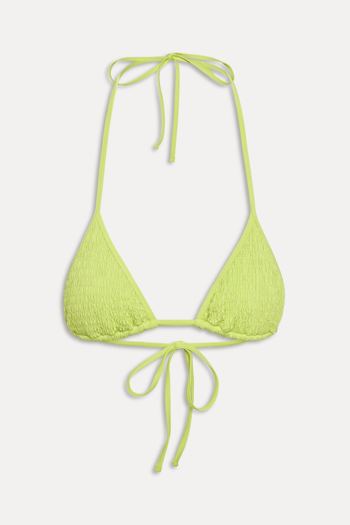 Nick Smocked Triangle Bikini Top - Sea Glass Green | Frankies Bikinis