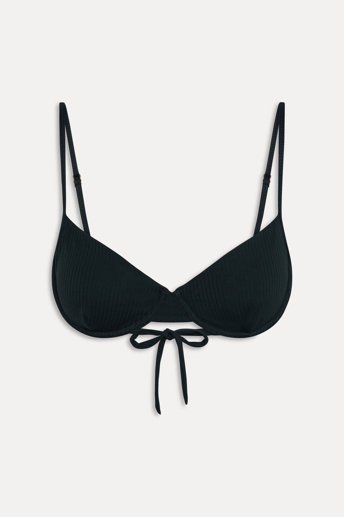 Ireland Ribbed Underwire Top - Black | Frankies Bikinis