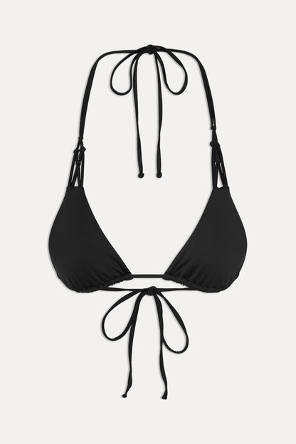 x JENNIE Encore Triangle Bikini Top - Black | Frankies Bikinis
