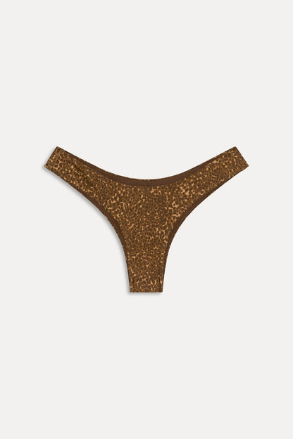 Katarina Satin Cheeky Bikini Bottom - Vintage Cheetah | Frankies Bikinis