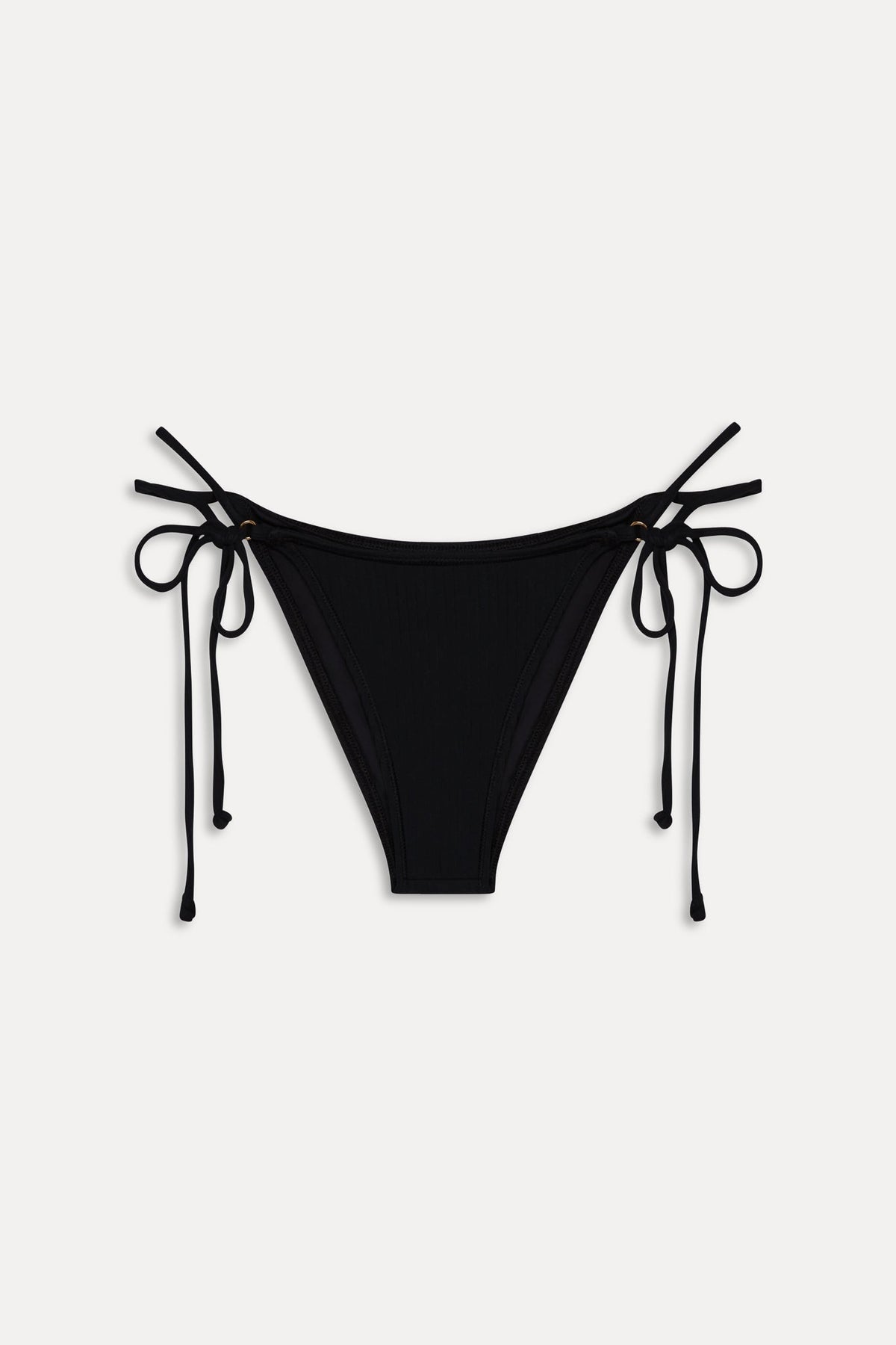 Mackenzie Cheeky Ribbed Bikini Bottom - Black | Frankies Bikinis