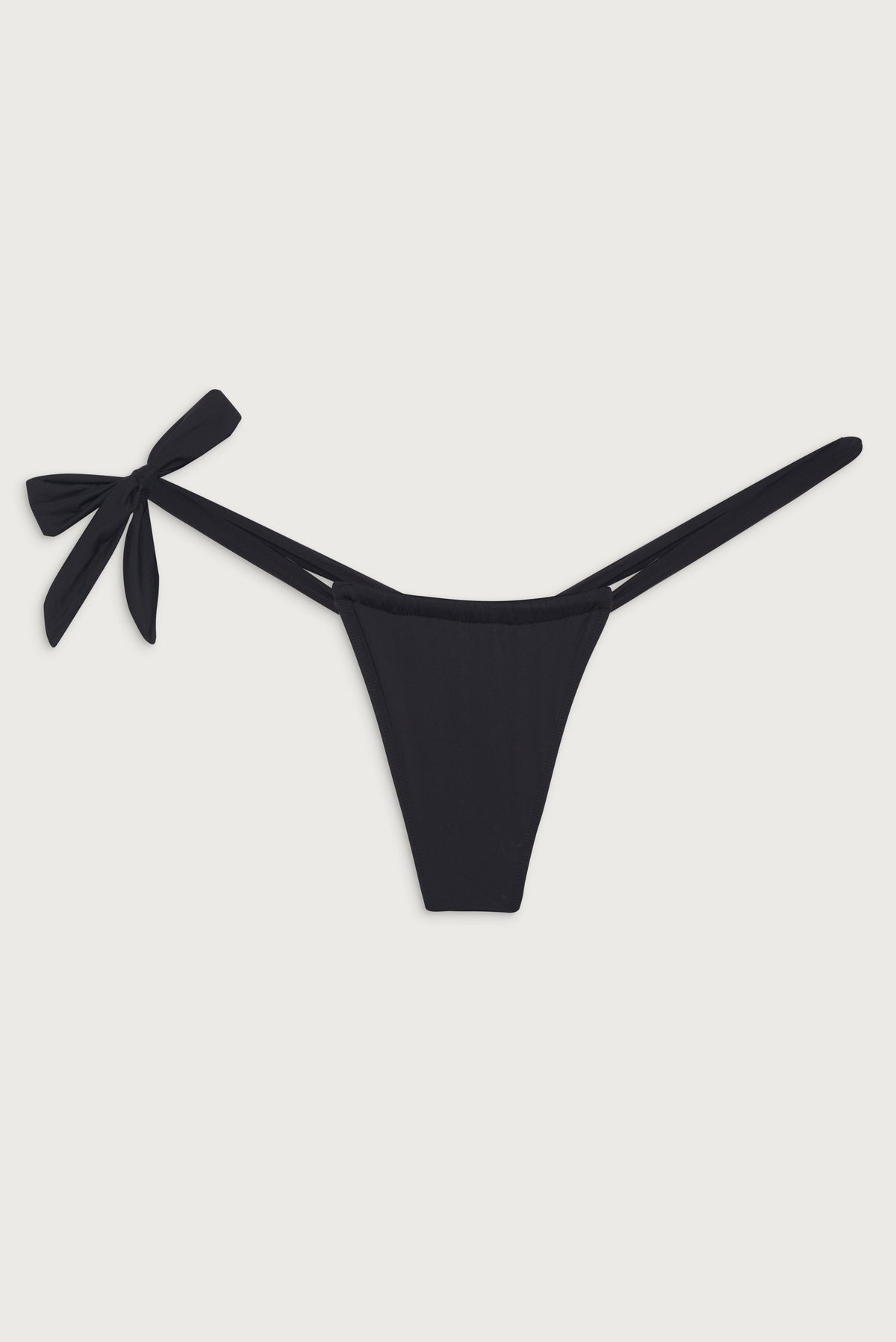 Kealy Tie Side Cheeky Bikini Bottom - Black | Frankies Bikinis
