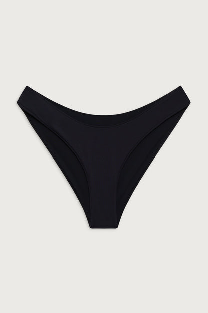 Catalina Full Coverage Bikini Bottom - Black | Frankies Bikinis