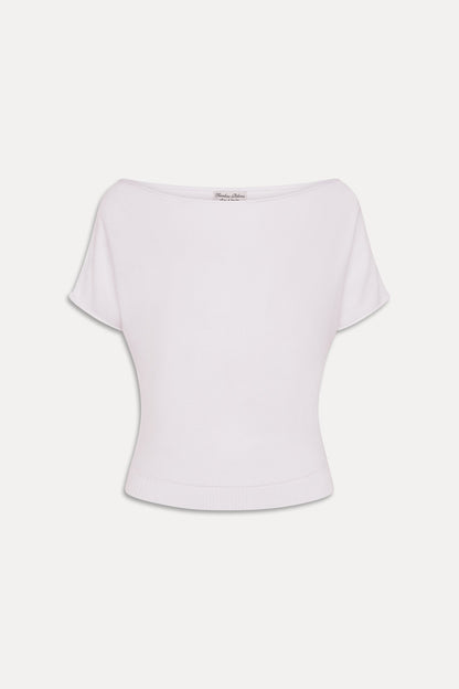 Montecito Boat Neck Knit Shirt - White | Frankies Bikinis