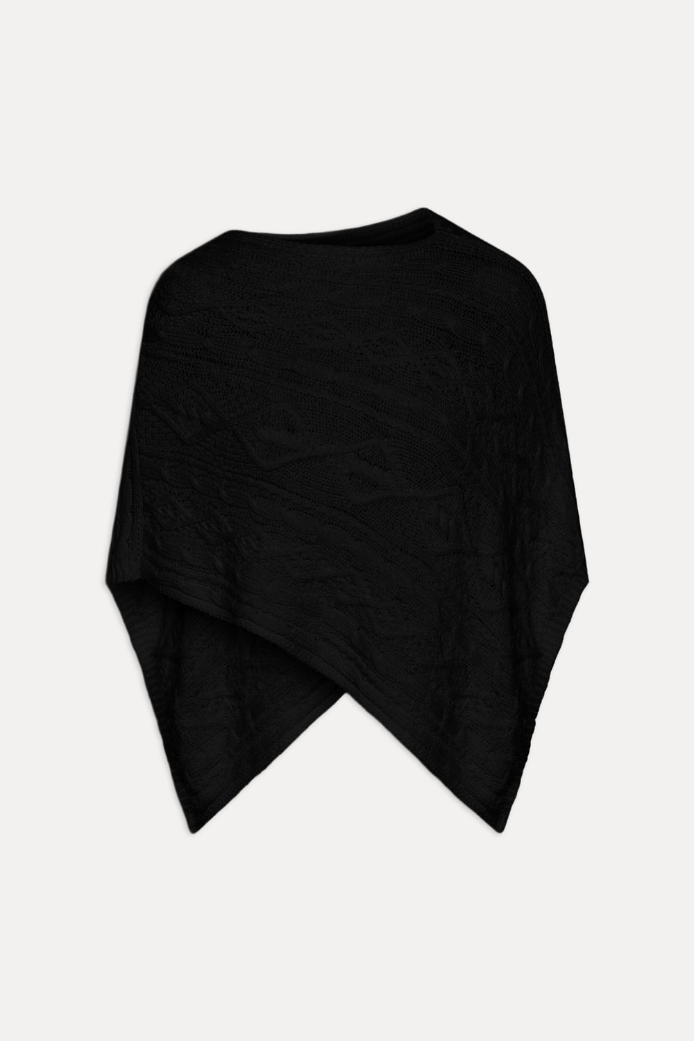 Aspen Cotton Knit Poncho - Black | Frankies Bikinis