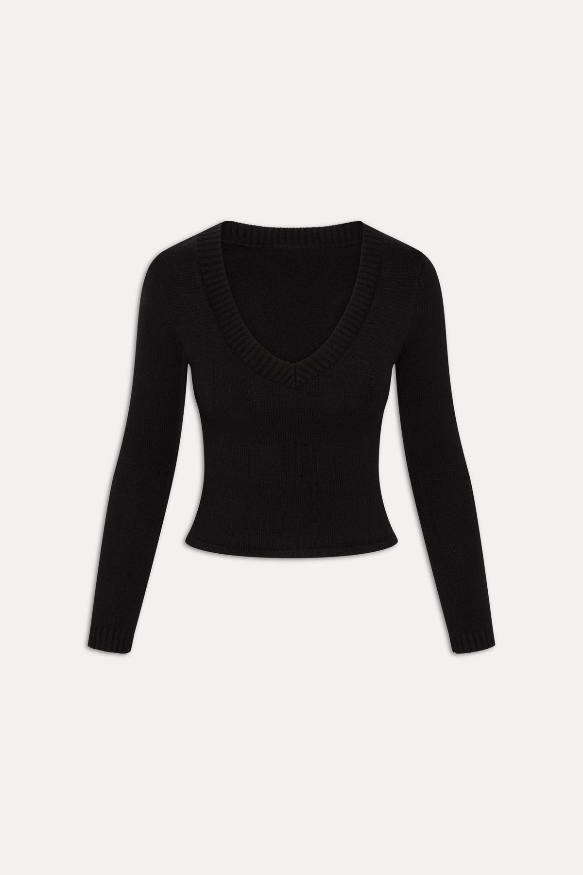 Kit V Neck Knit Sweater - Black | Frankies Bikinis