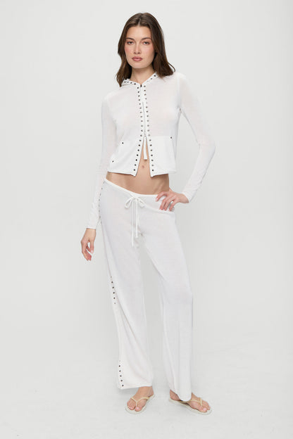 Atlas Zip Up Knit Hoodie - Coconut Cream | Frankies Bikinis