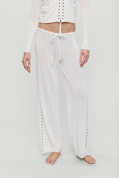 Ela Low Rise Knit Pants - Coconut Cream | Frankies Bikinis