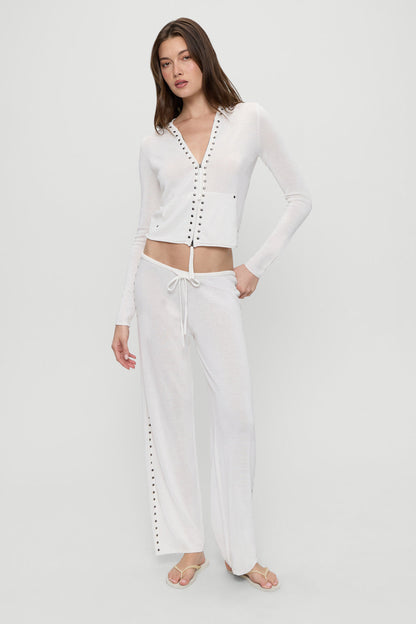 Ela Low Rise Knit Pants - Coconut Cream | Frankies Bikinis