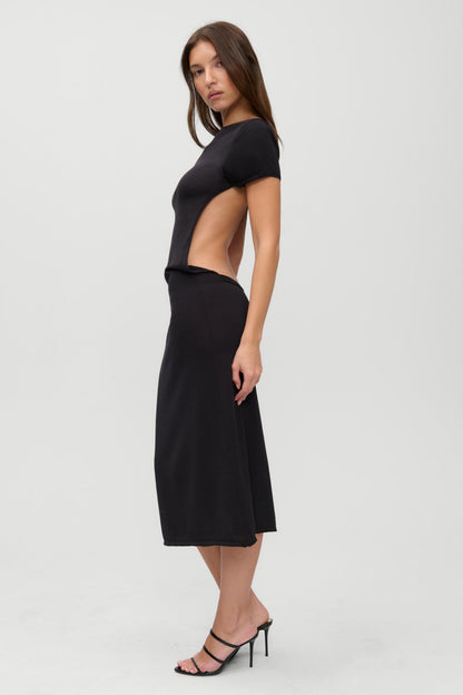 x JENNIE Rosalie Knit Midi Dress - Black | Frankies Bikinis