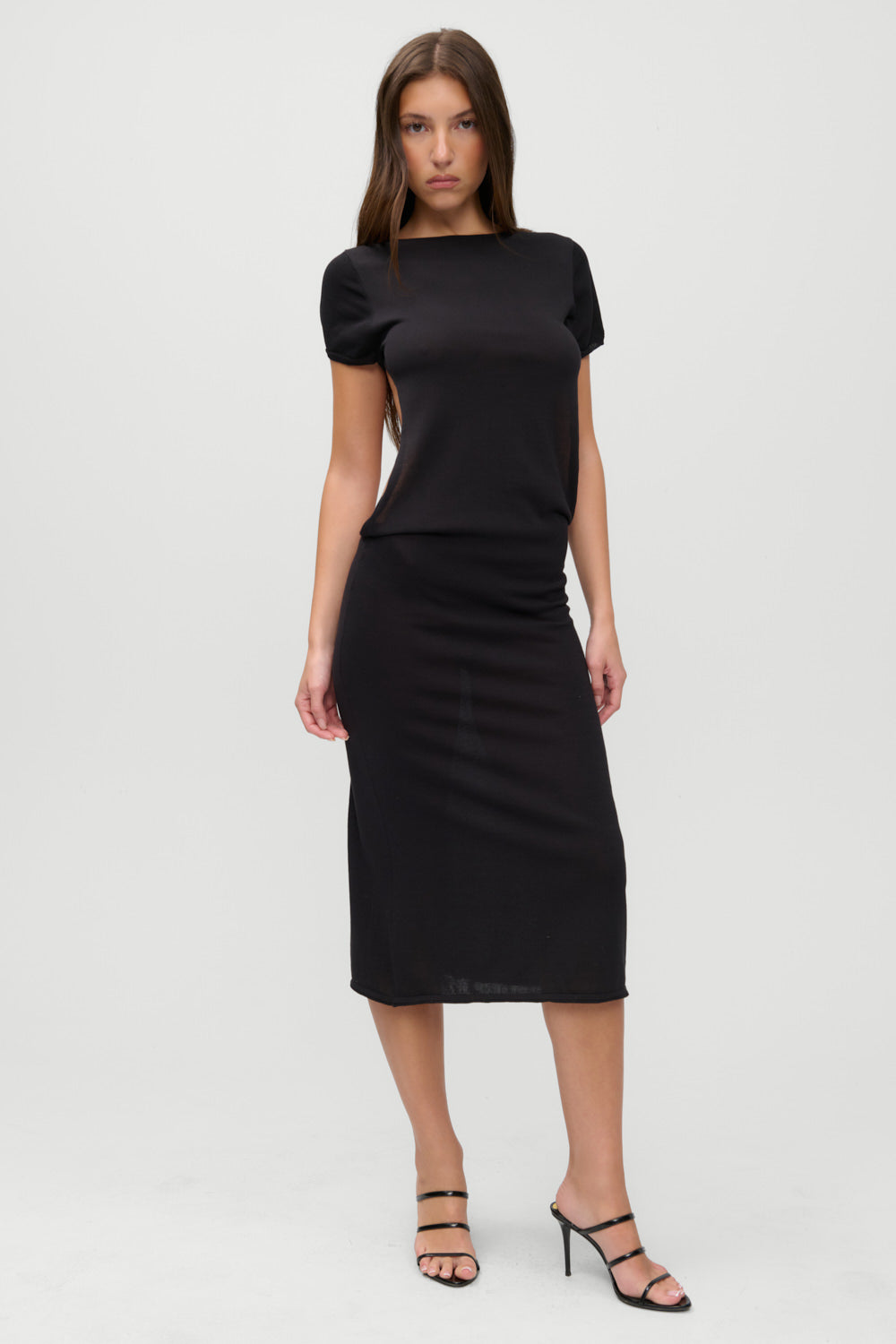 x JENNIE Rosalie Knit Midi Dress - Black | Frankies Bikinis